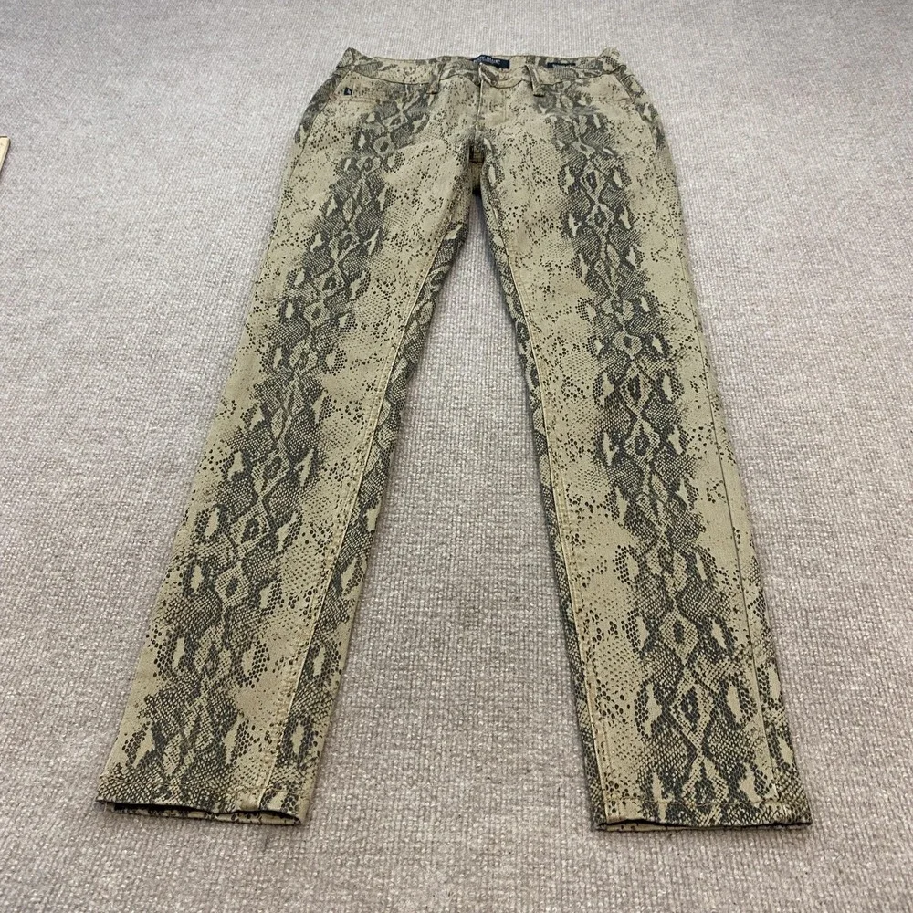 Judy Blue Jeans Womens 7/28 Snake Print Tribal Skinny Stretch Denim Slim